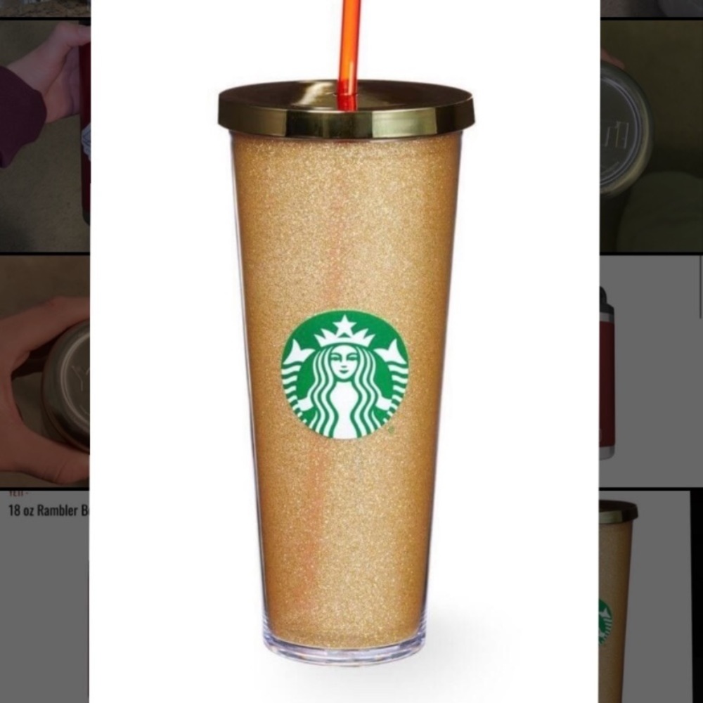 STARBUCKS VENTI ICED GOLD GLITTER CUP